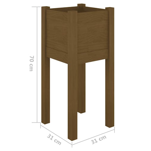 NNEVL Garden Planter Honey Brown 31x31x70 cm Solid Pinewood