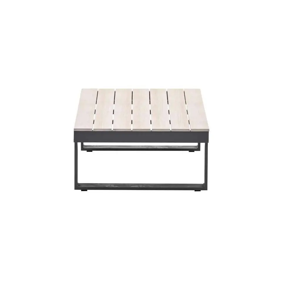 Bologna lounge tafel - 130x70 cm - carbon black - light teak Vironwood