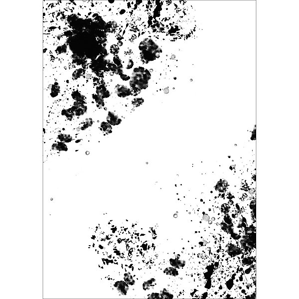 Papier peint panoramique intissé éclaboussures d'encre sur fond blanc, 4 lés, L.280 x l.200cm IDPanneaux