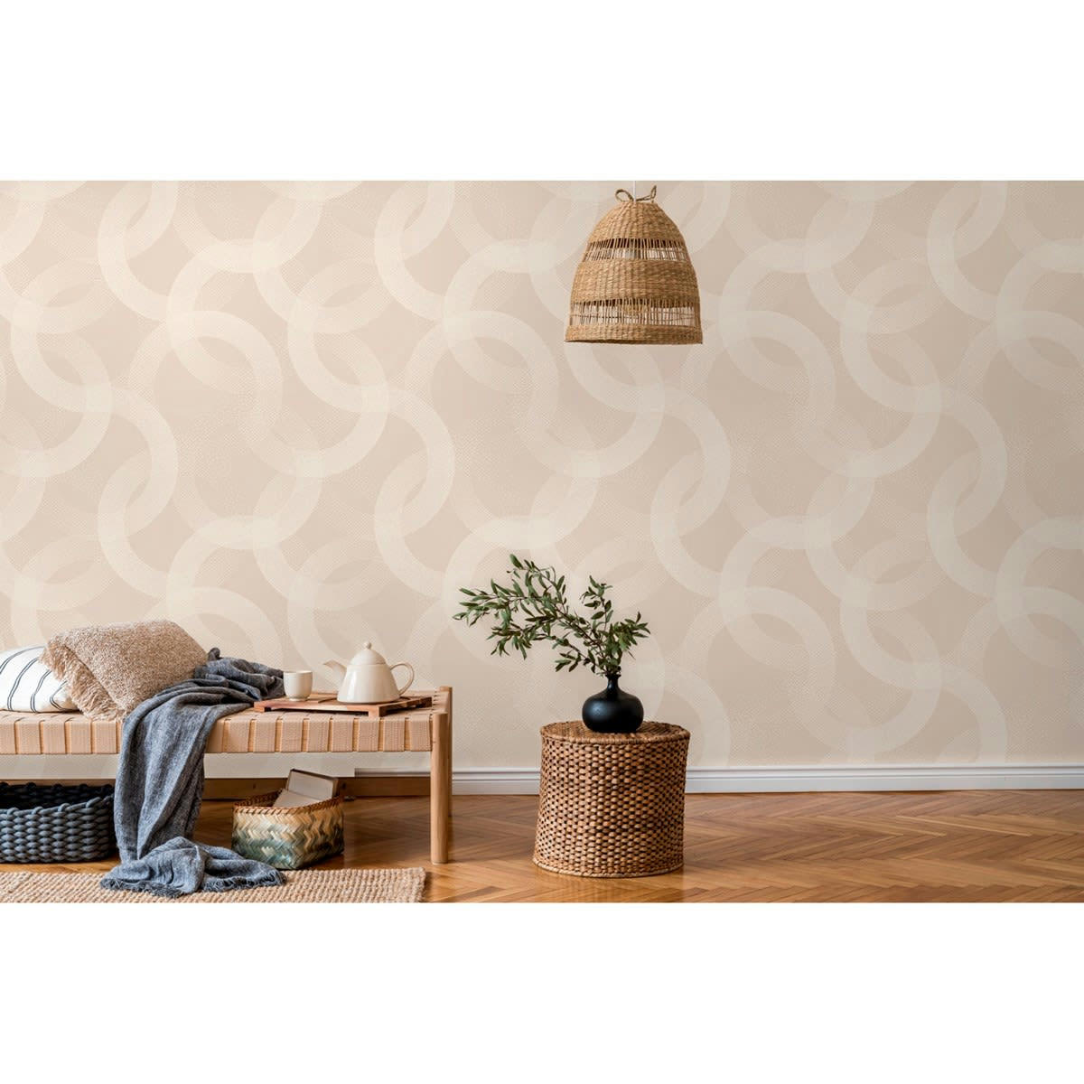 ALCHIMIE NUDE - Papier peint panoramique motif imprimé Beige 384x280cm