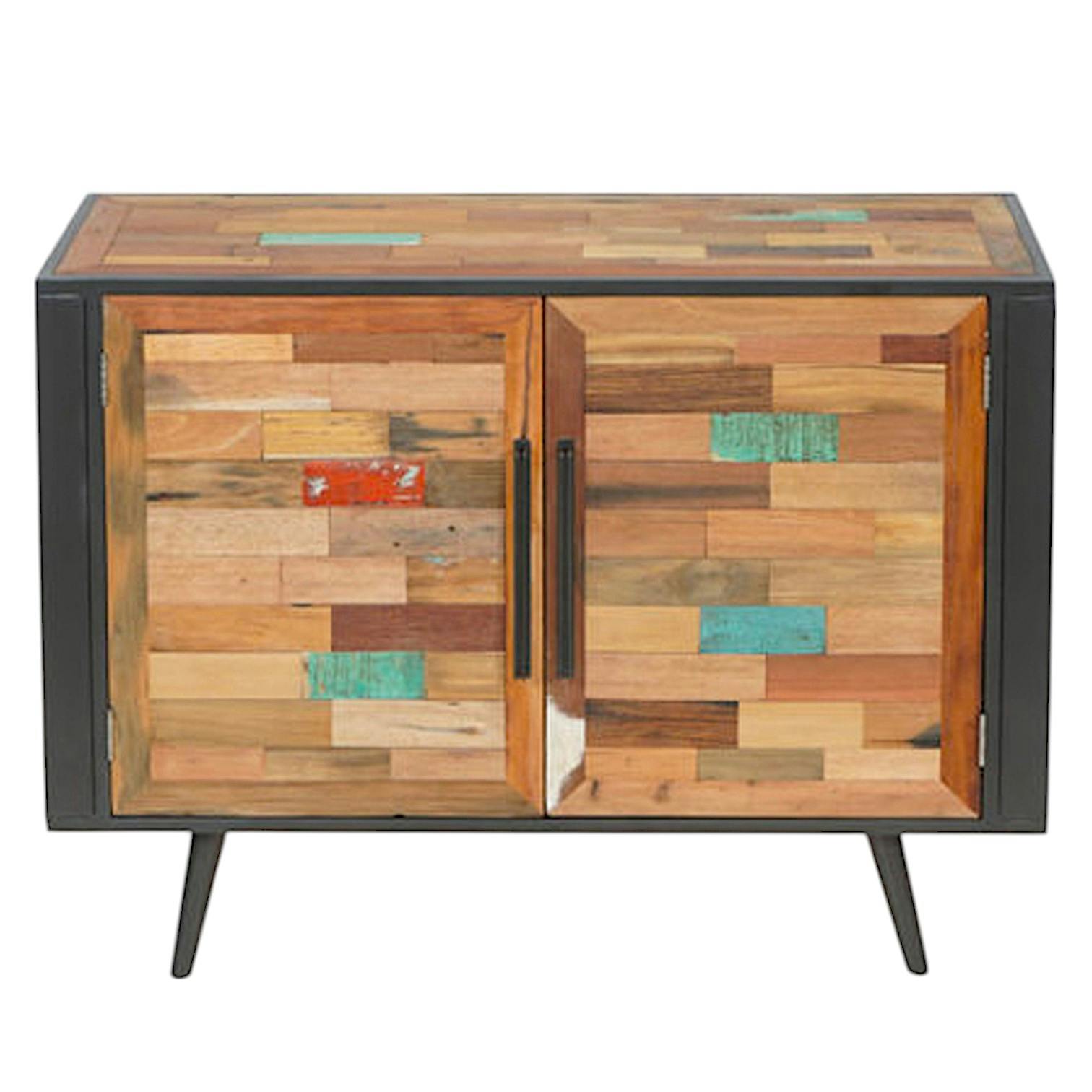 Petit buffet 2 portes bois recyclé DRAKKAR