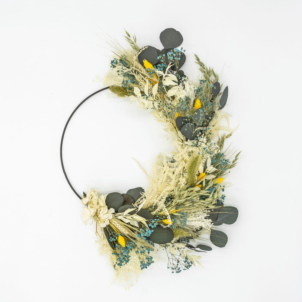 - Couronne murale de fleurs séchées Herbert Diamètre 20cm