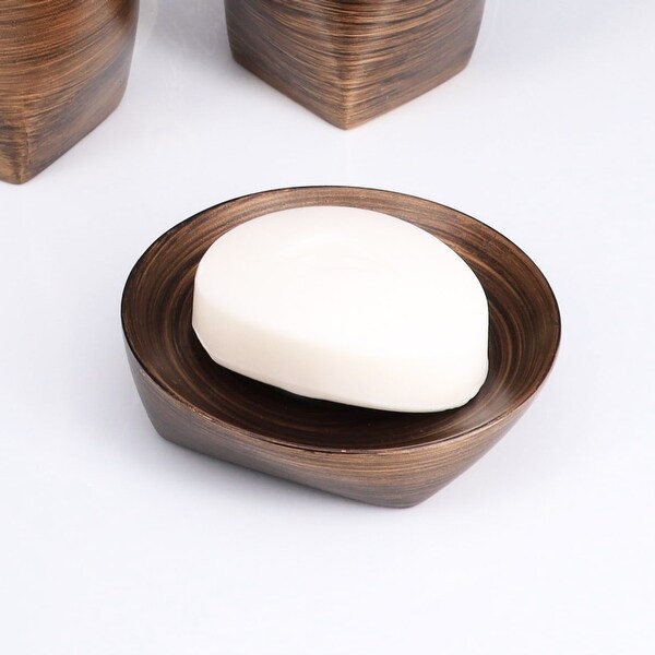Wenge Resin Bath Accessories Gold Set-4 pieces