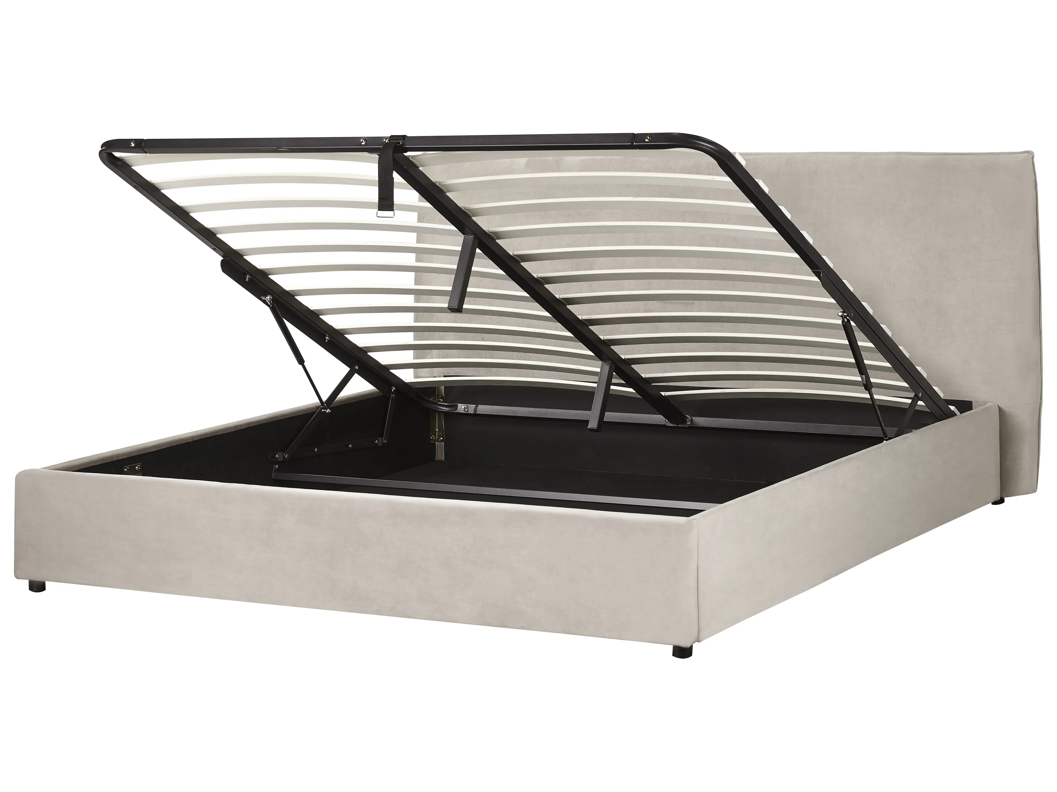 Ottoman Bed Velvet LAVAUR 180 x 200 cm (EU Super King) Taupe