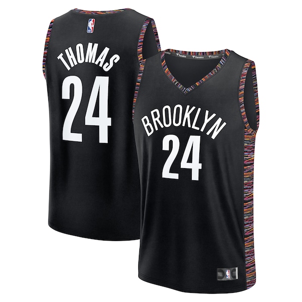 Cam Thomas Brooklyn Nets  Youth 2025/26 City Edition Fast Break Jersey - Black