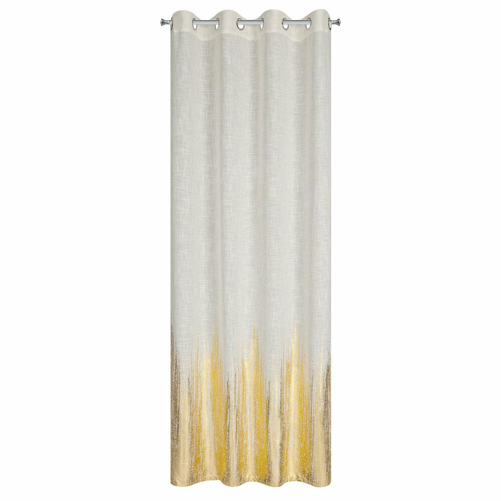 Zasłona gotowa IMANI 135x250 cm przelotki kremowo złota