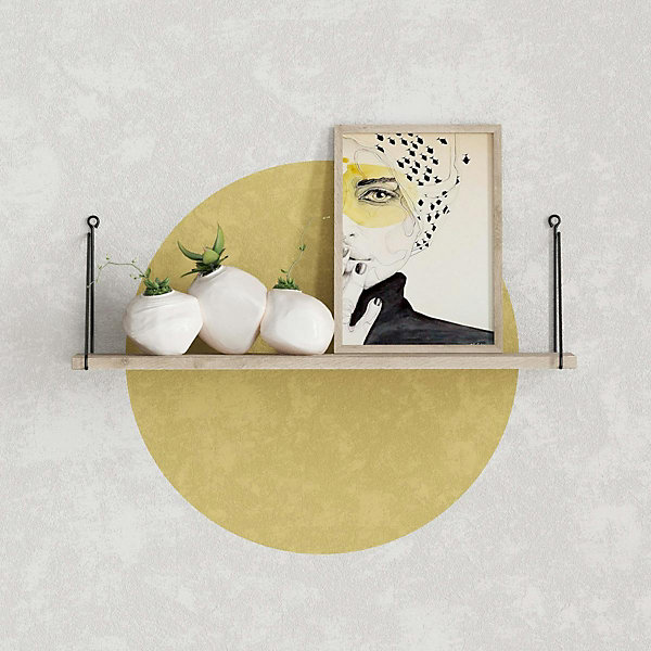 Etagère murale décor bois brun montants noirs JENA