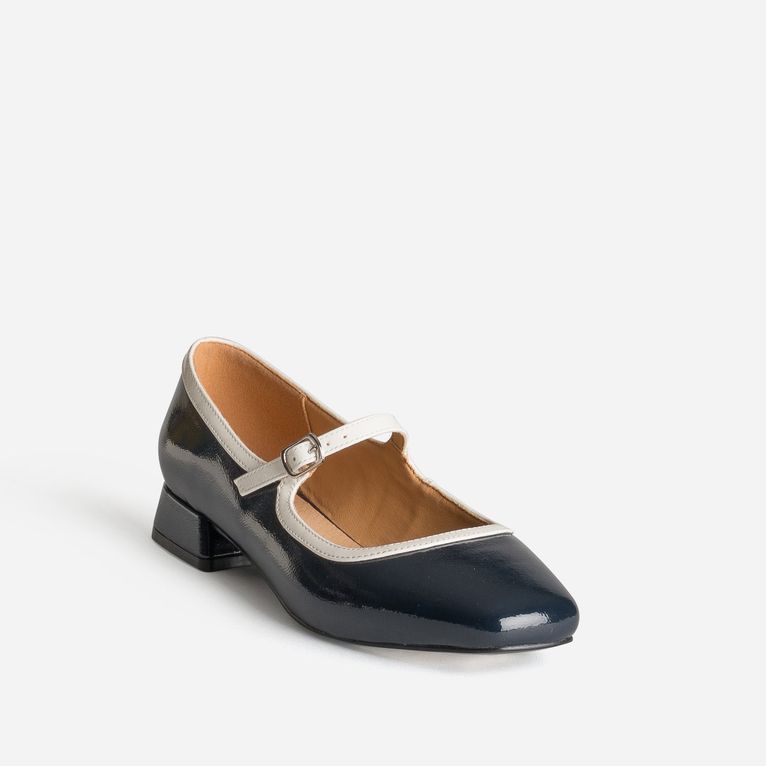 Babies marine vernie bordure blanche