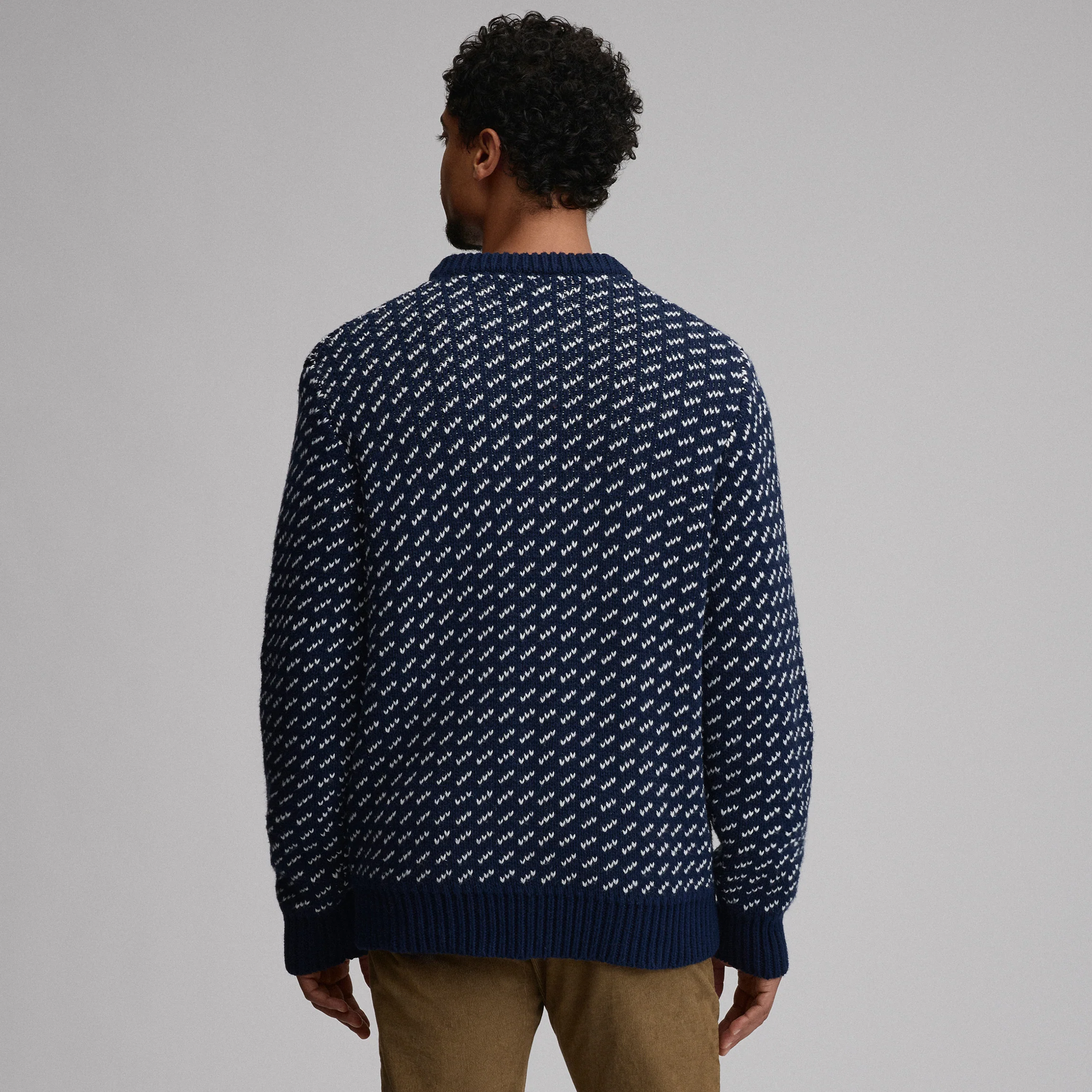 Men's Holiday Festive Birdseye Crew Sweater