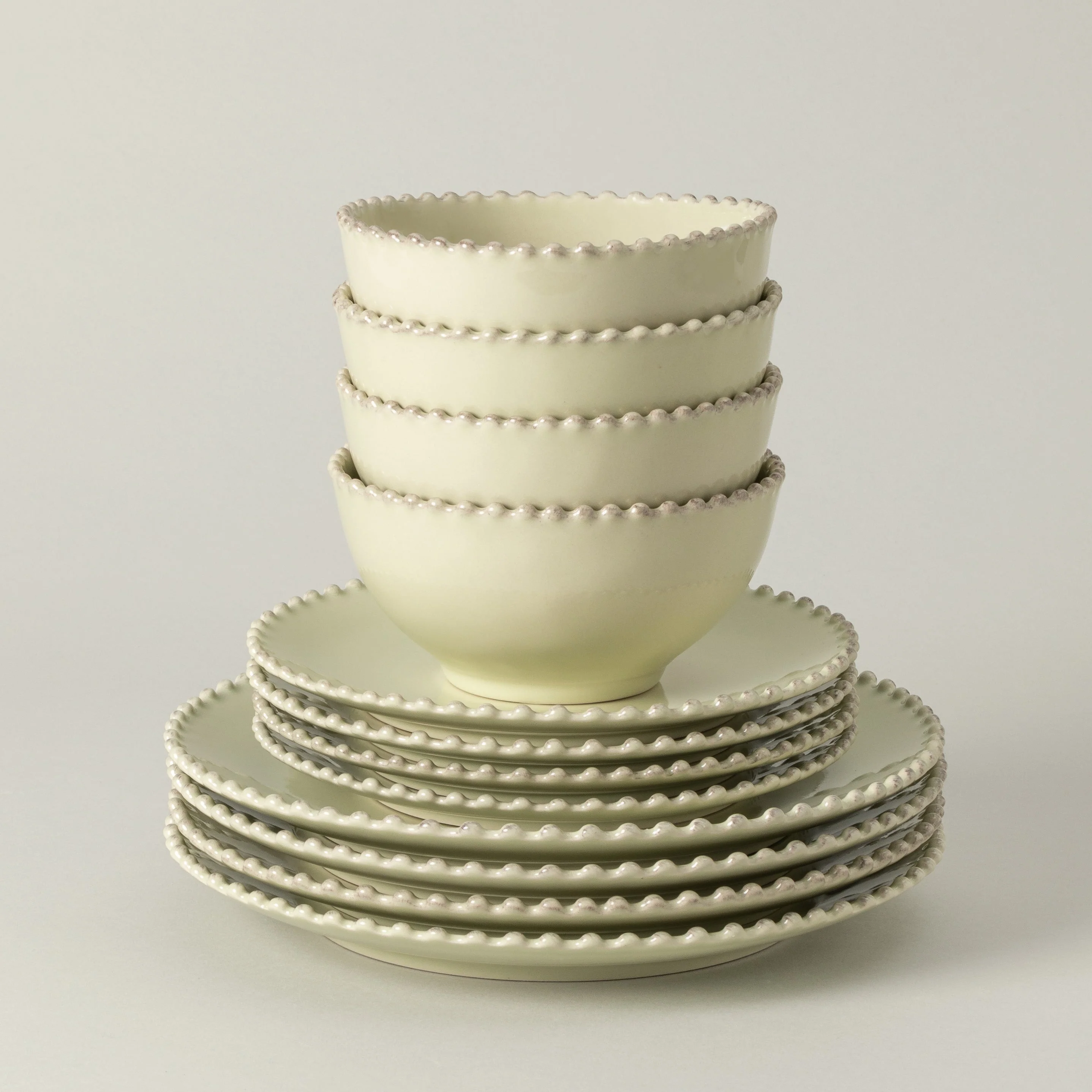 12-Piece Dinnerware Set with Bowl Pearl