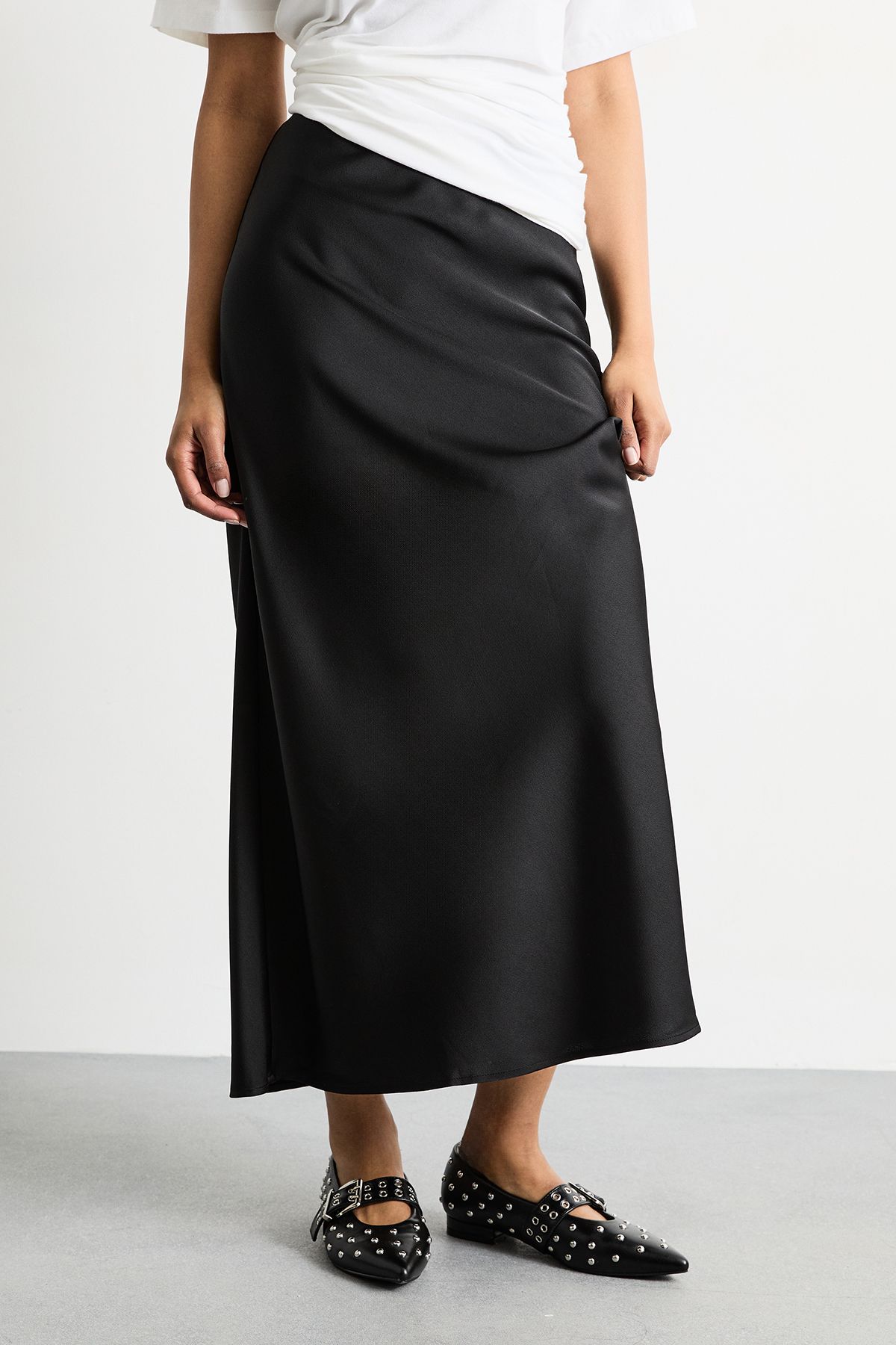 Warehouse Satin Bias Cut Maxi Skirt