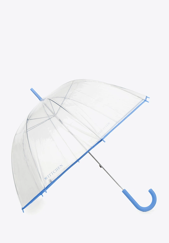 Parasol transparentny niebieski