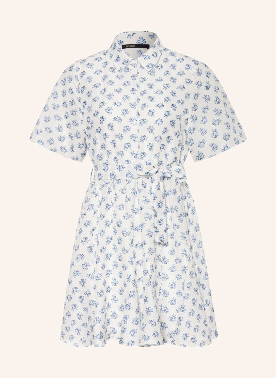 maje Hemdblusenkleid mit Leinen