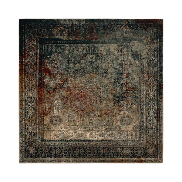 Dywan wełniany OMEGA MAMLUK Kwadrat - Rozeta vintage szmaragd 135x135 cm
