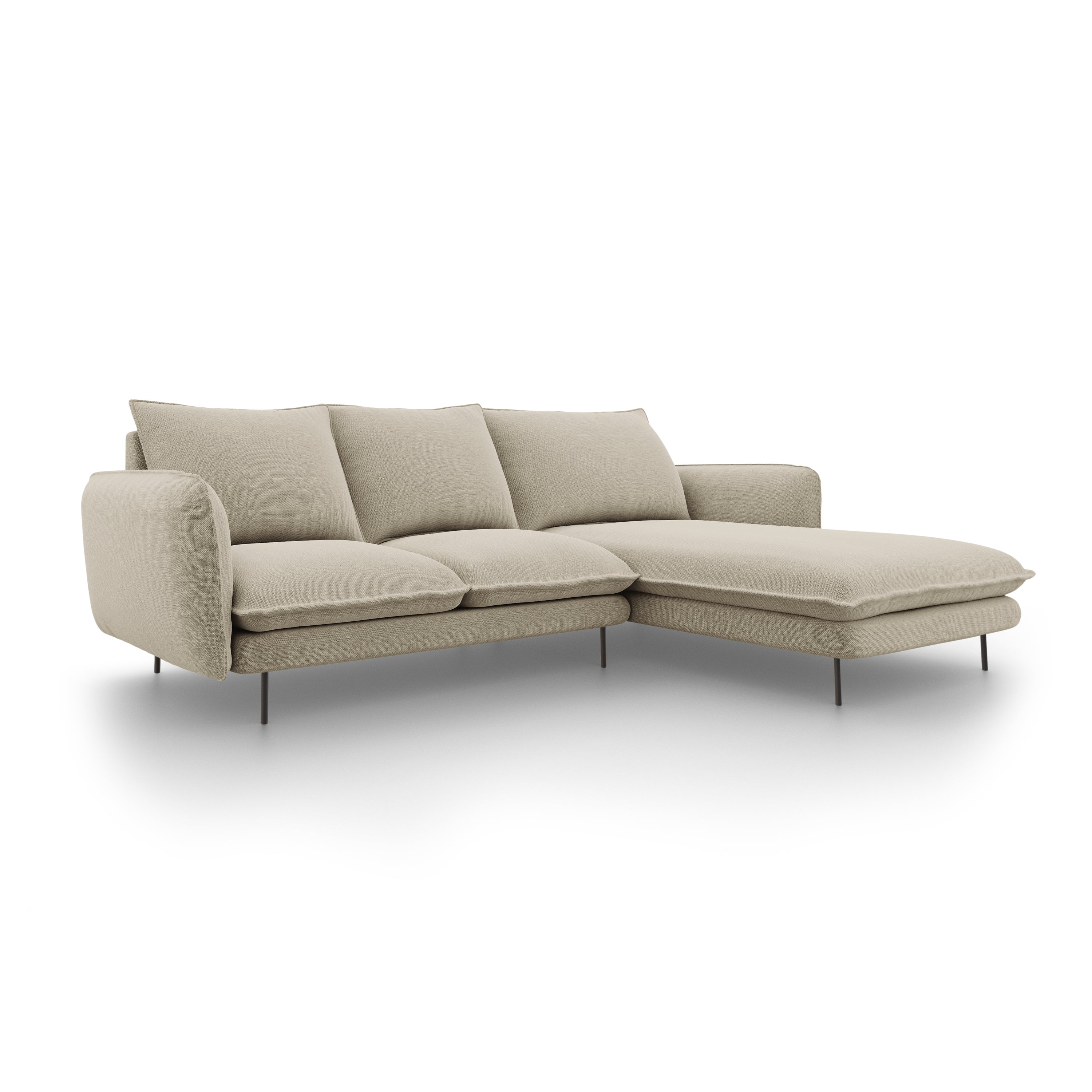 Cosmopolitan Design Vienna Hoekbank met Chaise Longue Rechts - Linnen