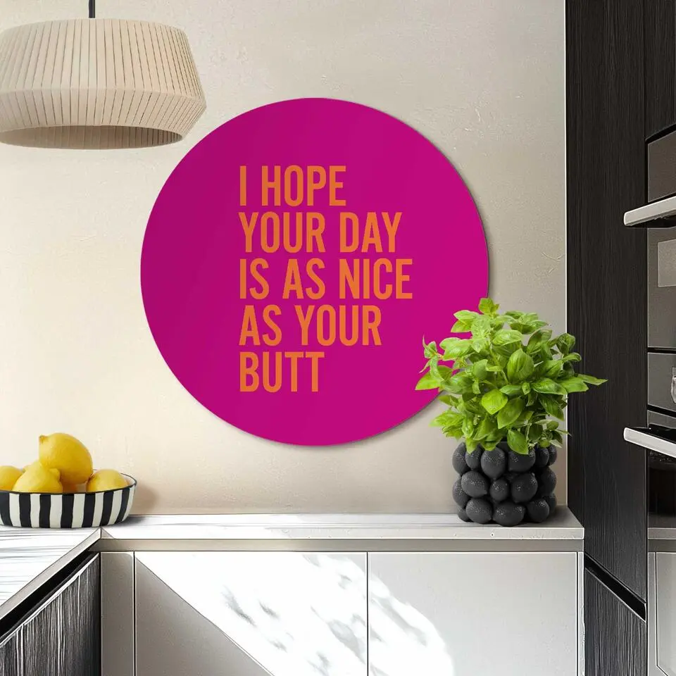 Glasschilderij Have a nice day - &Oslash; 70 - Roze