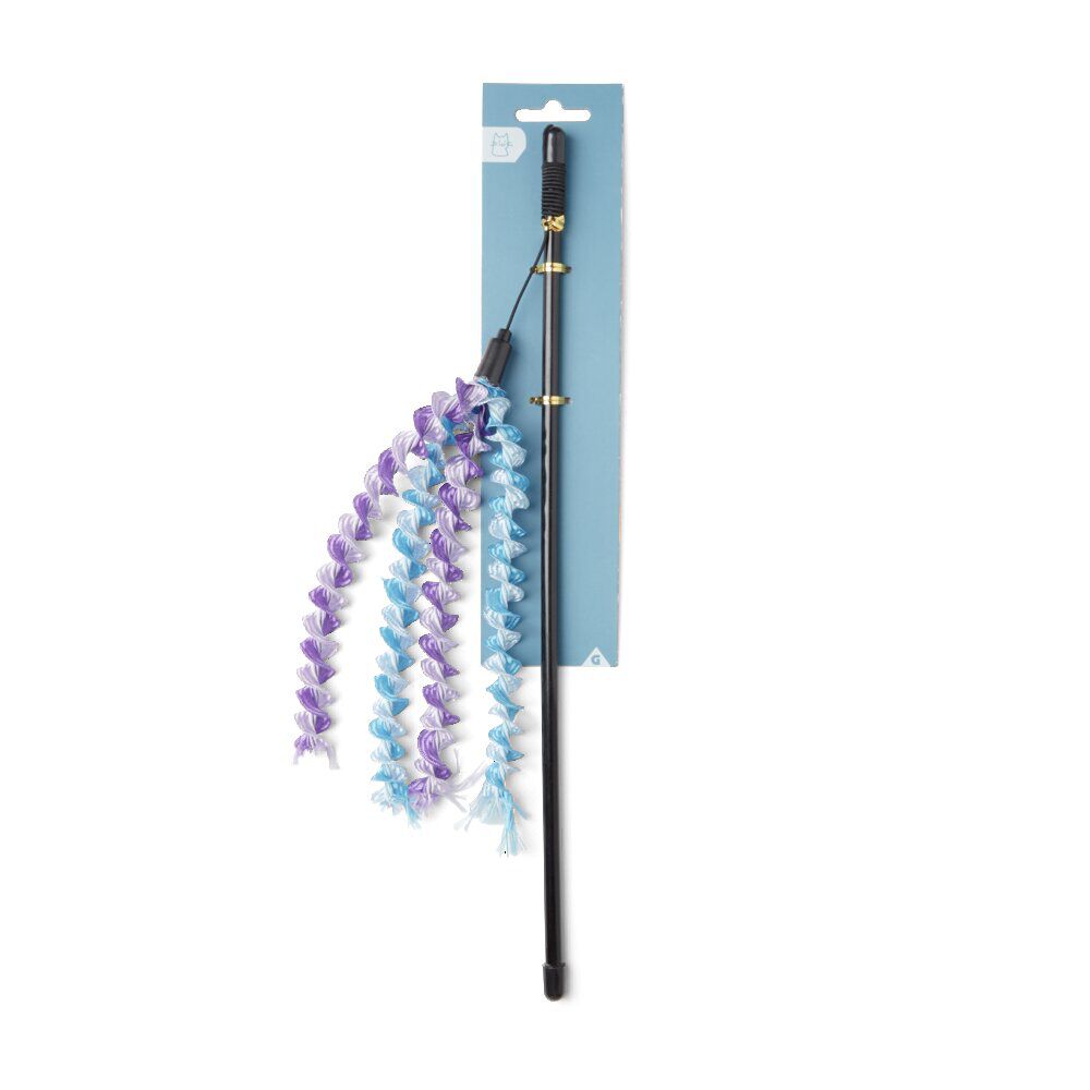 Jouet pour chat canne à pêche avec confettis L.40 cm
