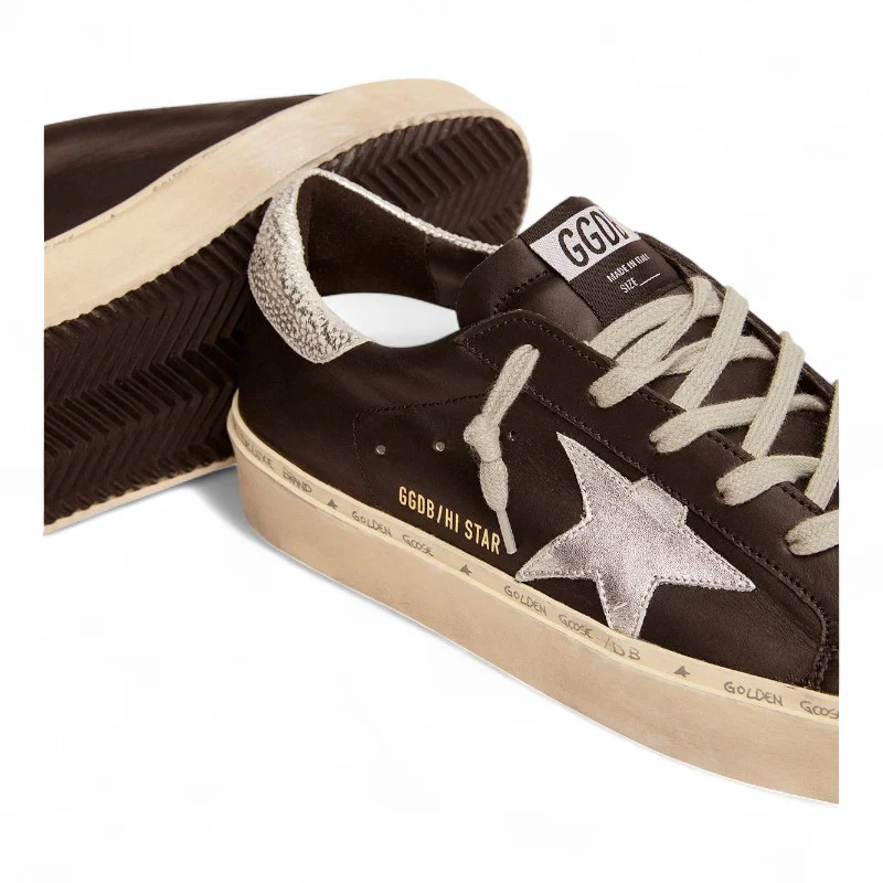 Hi Star sneakers in black leather with a silver laminated star