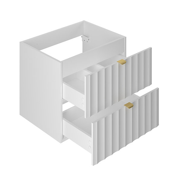 Meuble sous-vasque 140cm 2 niches plan de toilette Lexa Blanc