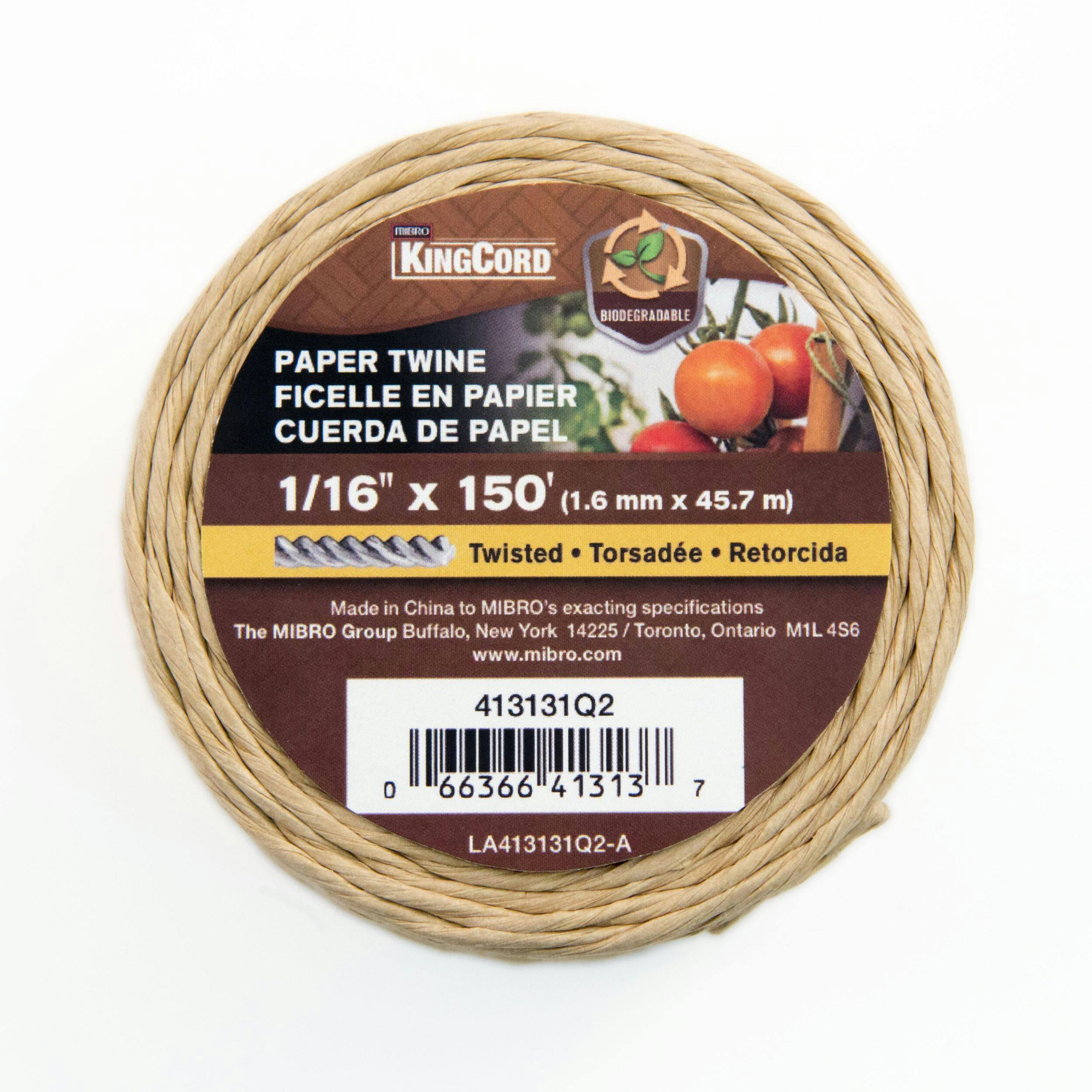 KingCord Light Duty Environmentally Friendly Paper Twine, 150-ft