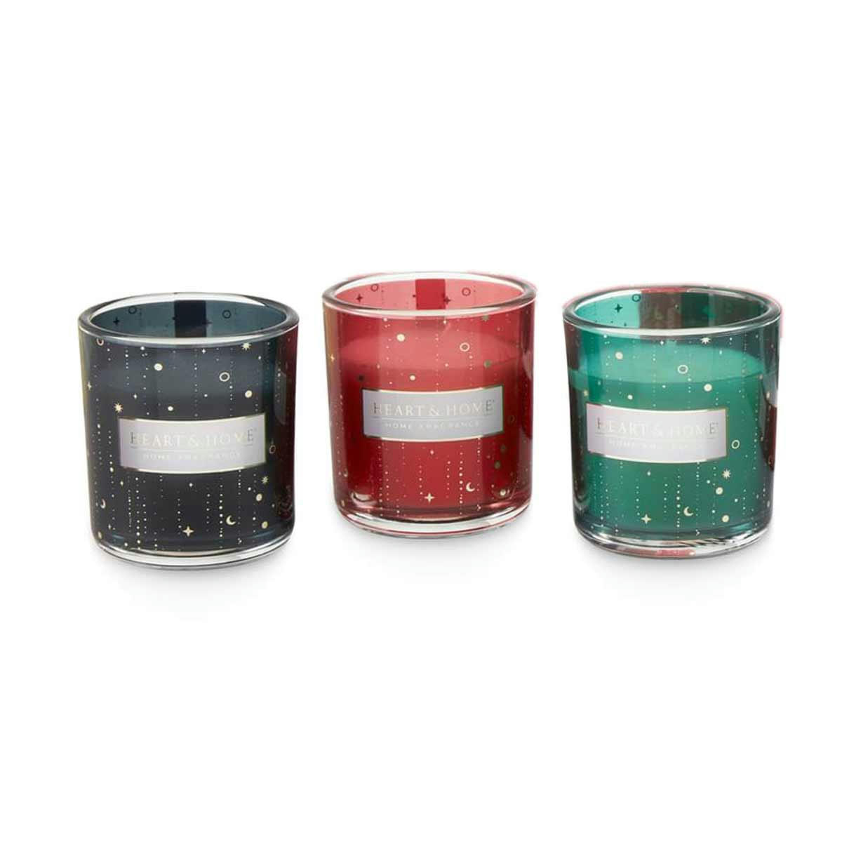 - Coffret cadeau 3 bougies votives heart and home
