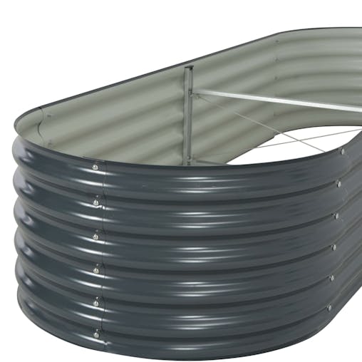 NNEVL Garden Raised Bed 240x80x44 cm Galvanised Steel Grey