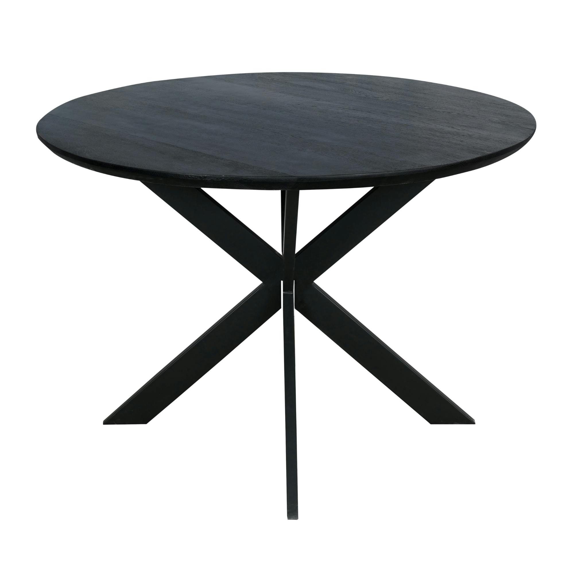 Table ronde noire en bois Ø130 cm LEXTON
