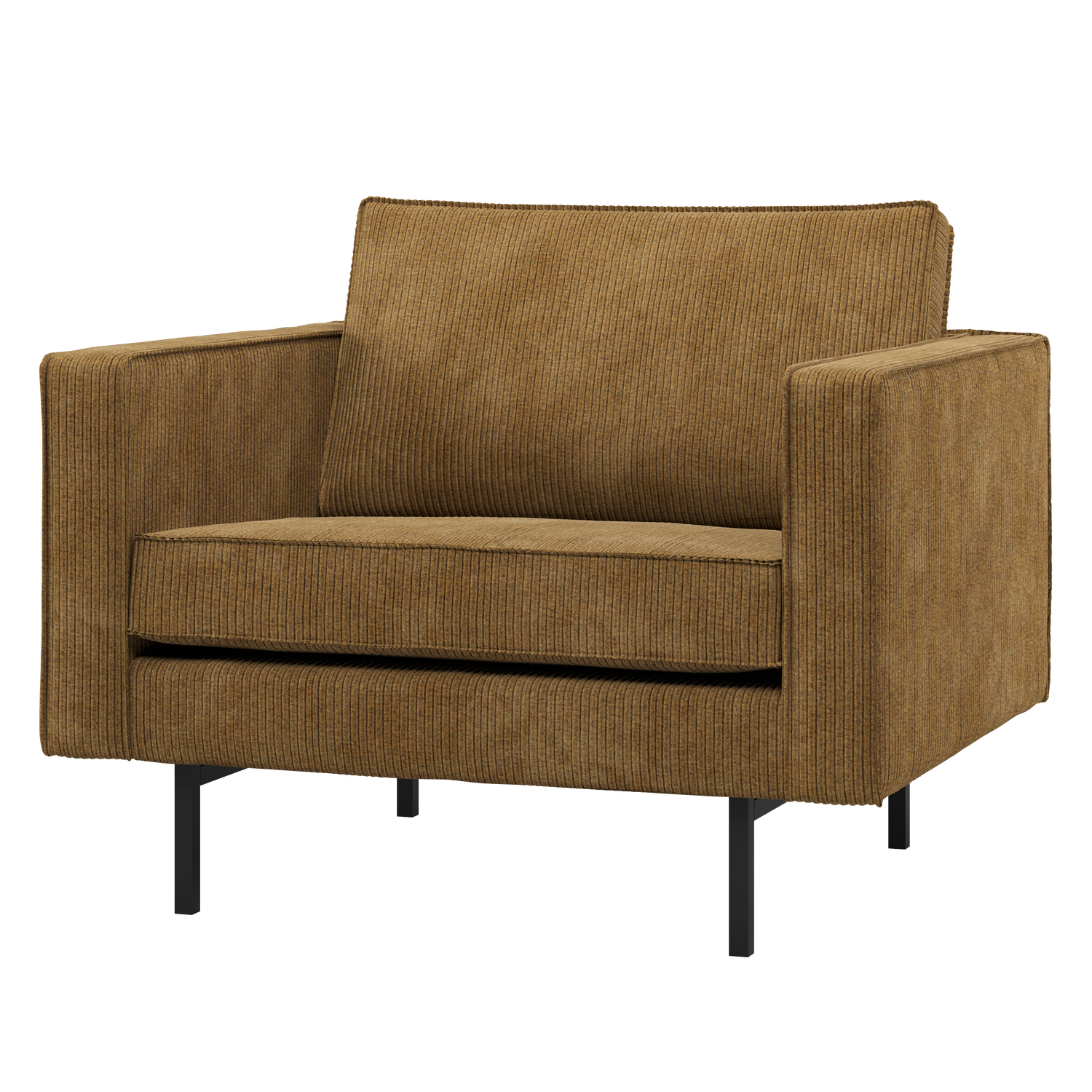 WOOOD fauteuil Rodeo - Ribstof - Honinggeel - 83x98x88