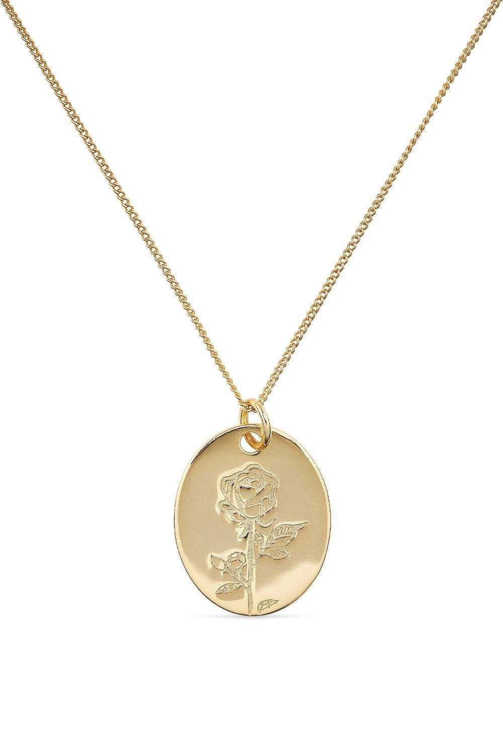 Elk & Bloom 14K Gold Rose Flower Necklace