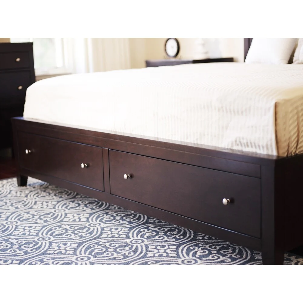 Abbyson Clarkston Espresso 4 Piece Storage Bedroom Set