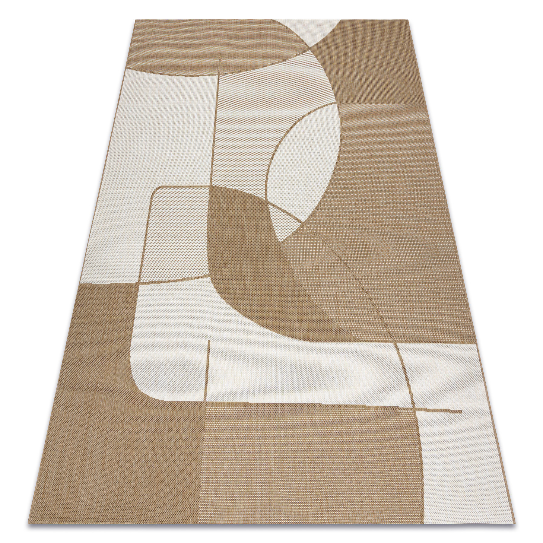 Dywan sizal FLAT 48982265 Geometryczny - beż naturalny kolor 80x150 cm