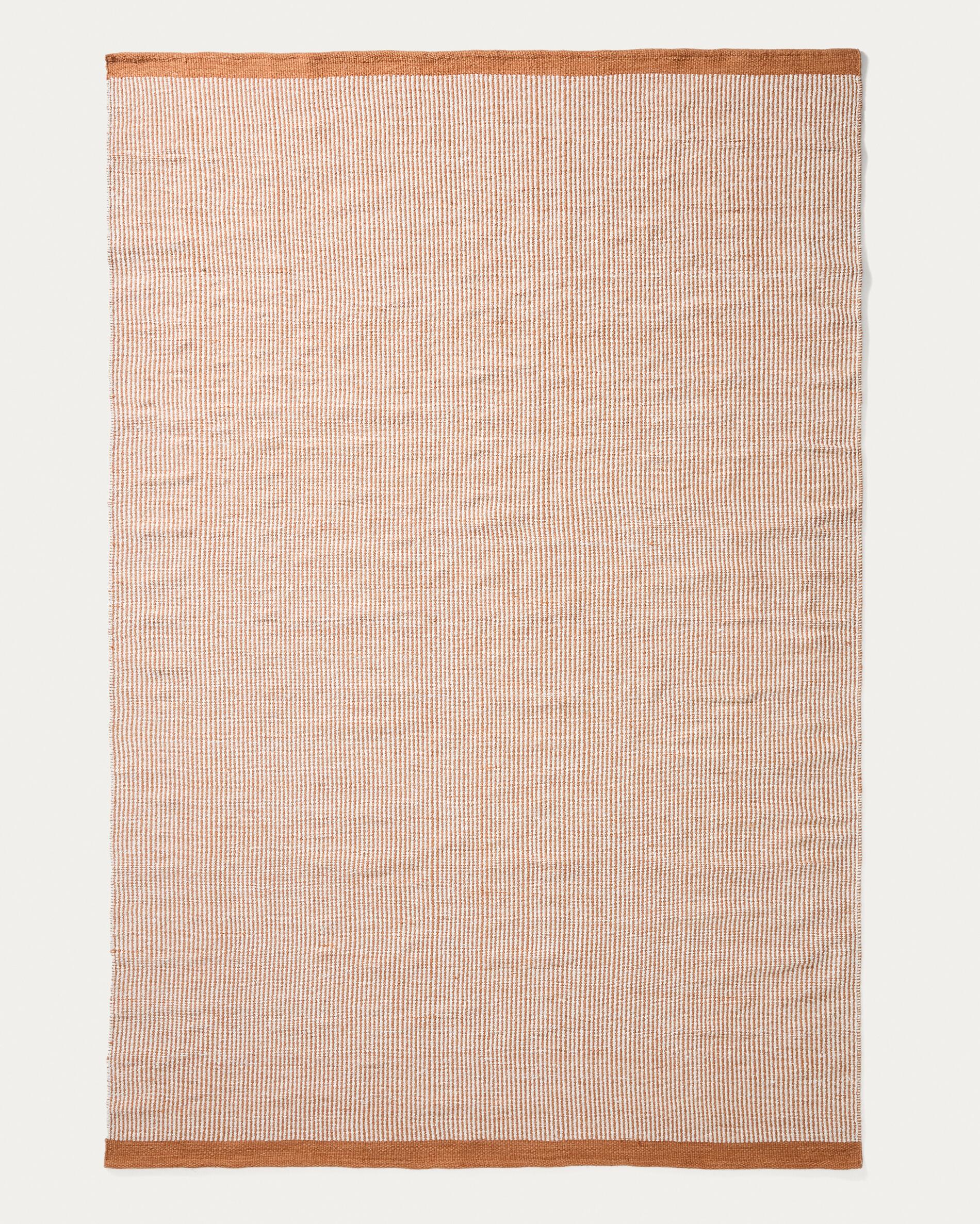 Tinei orange striped 100% PET rug 200 x 300cm