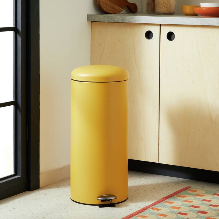Habitat 30 Litre Domed Pedal Bin - Mustard