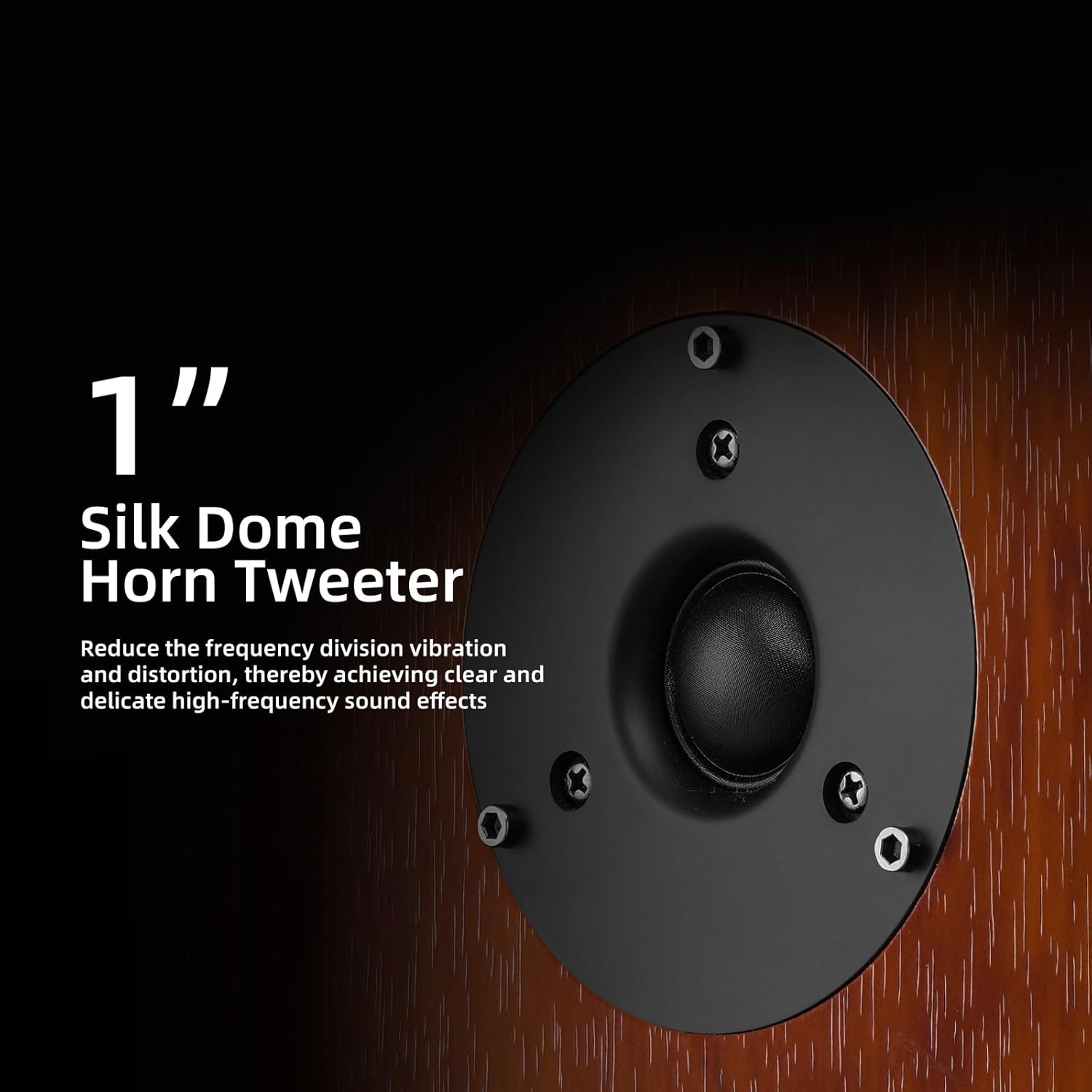 Elimavi Passive Floorstanding Stereo Speakers, Tower Design with 1 Tweeter and 6.5 Woofer, Two-Way System, 4-Ohm Impedance, 120W RMS, Sturdy MDF Cabinet, Ideal for Home Theater Systems, Brown