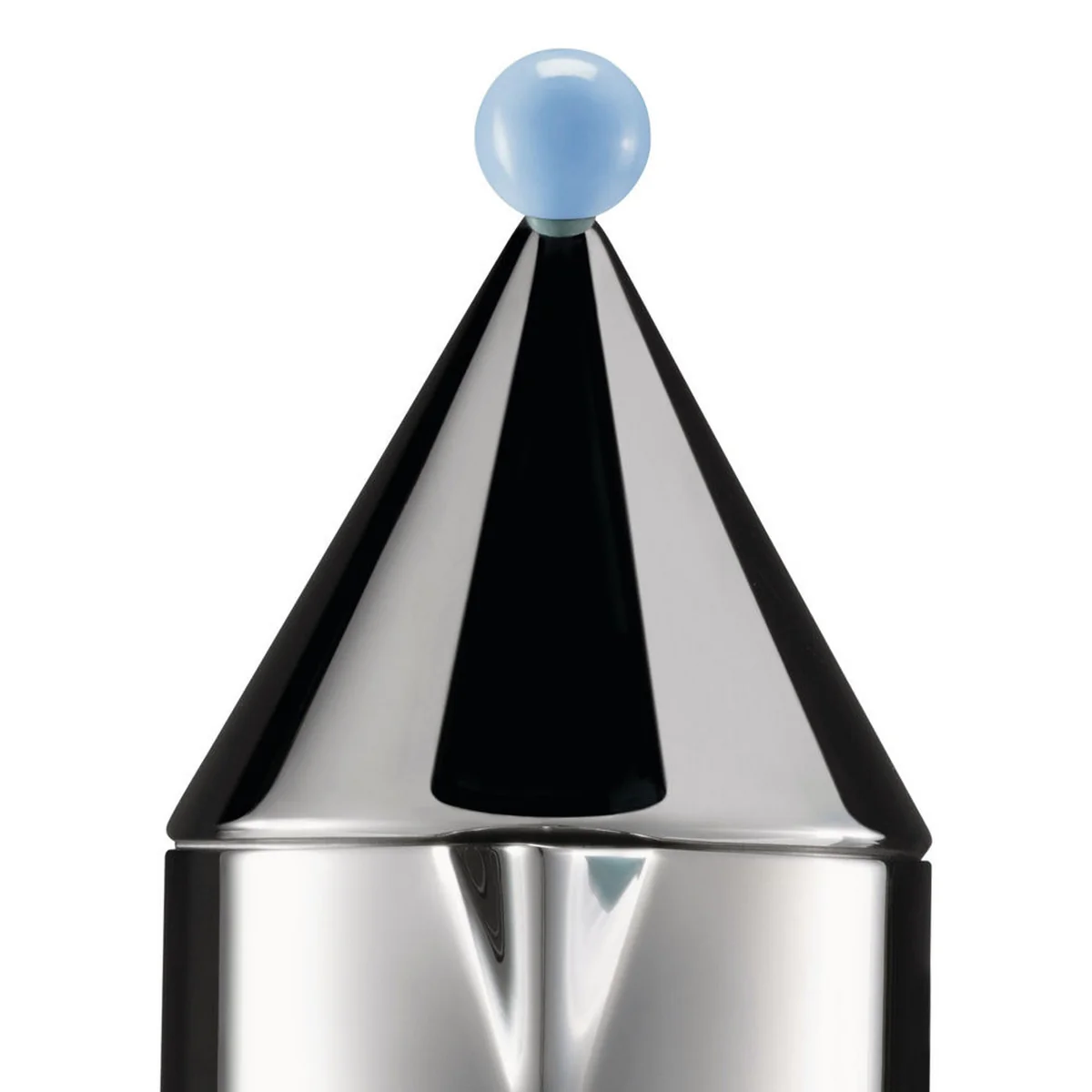 Alessi - La conica manico lungo Espressokocher 15 cl, Edelstahl / hellblau