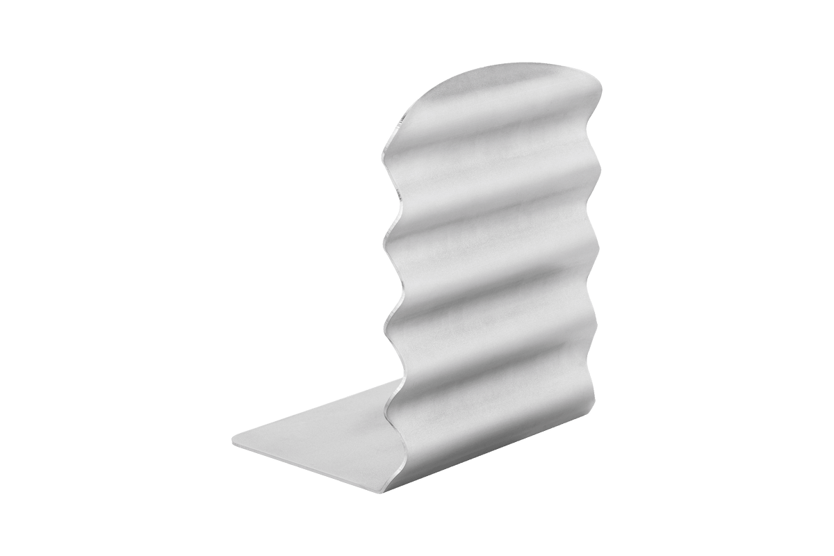 noo.ma Olbi Bookend - gepolijst roestvrij staal, golvend design