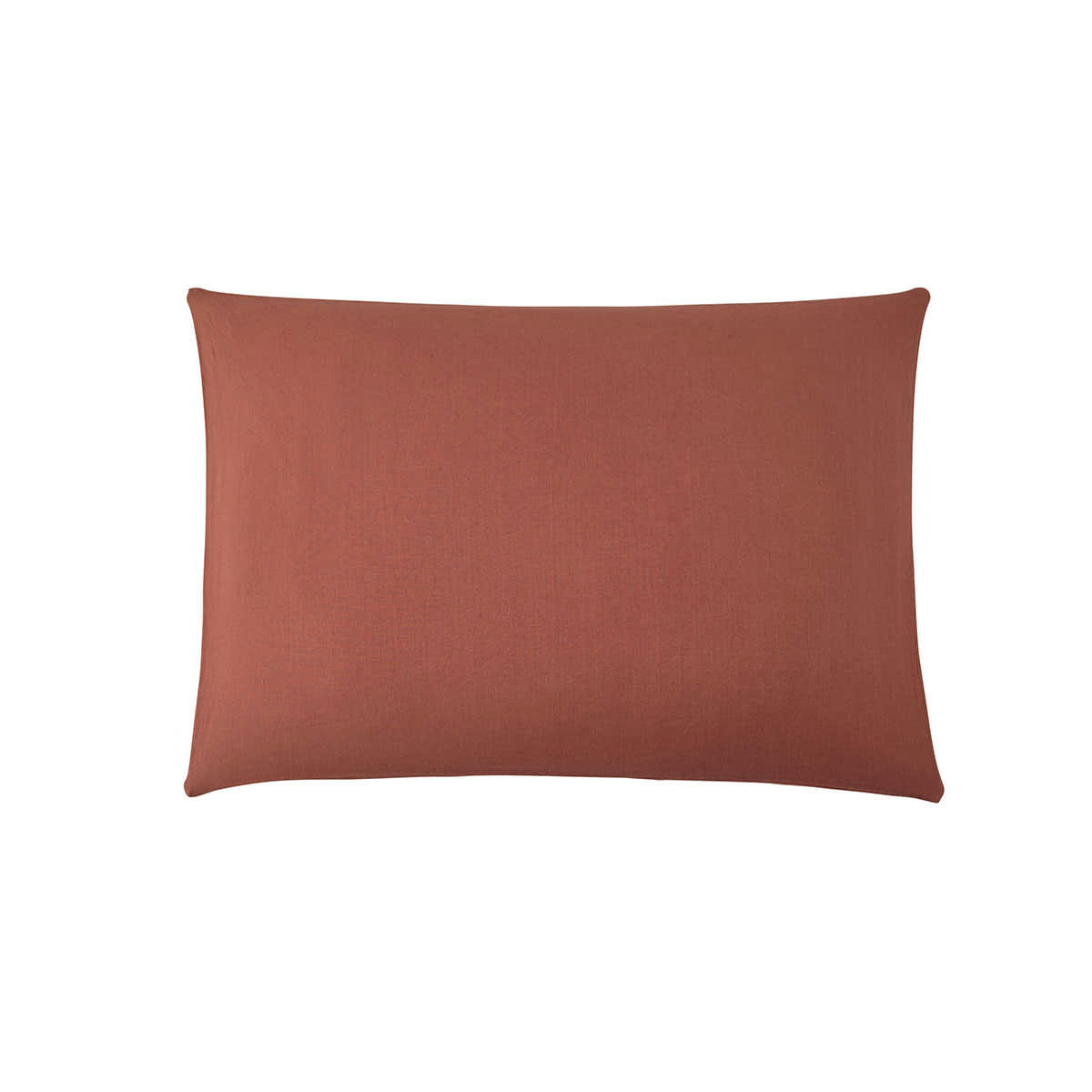 TERRE CUITE - Taie d'oreiller en lin terracotta 50x70
