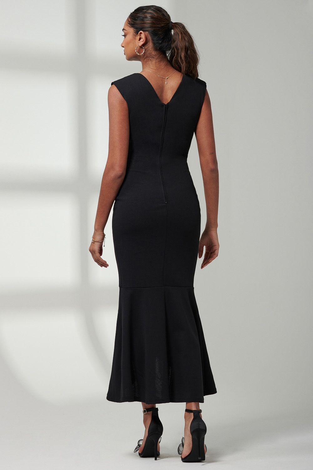 Jolie Moi Mabruka Frill Fishtail Maxi Dress