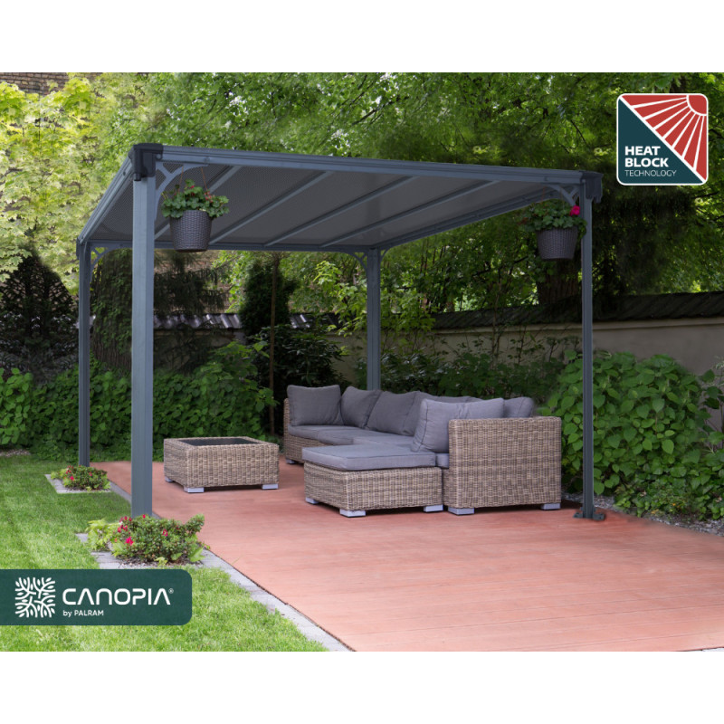 Tonnelle de jardin Milano 4,26 x 3,09 x 2,25 m CANOPIA