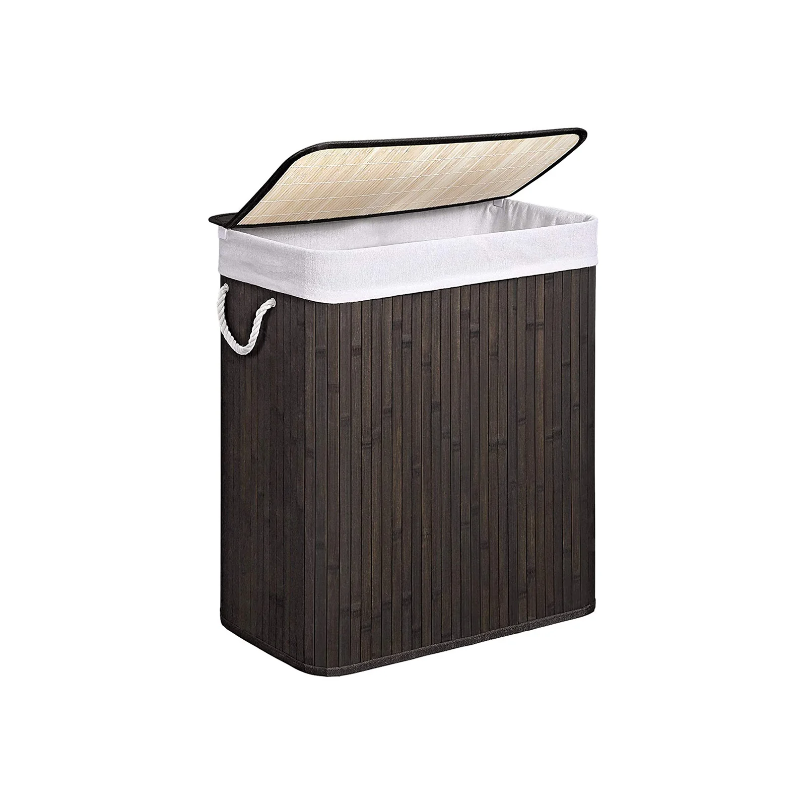 Panier à linge bambou marron