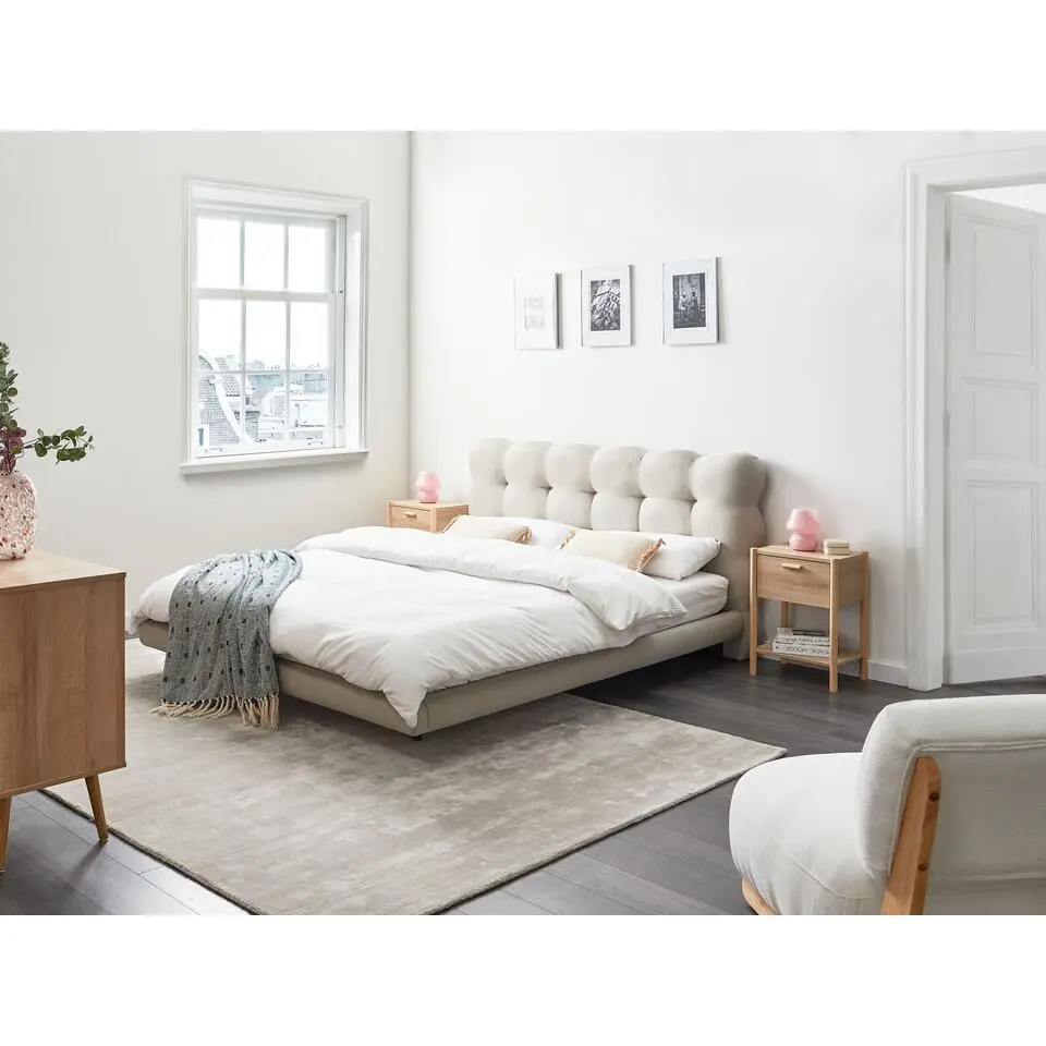 SOULISSE - Tweepersoonsbed - Beige - 160 x 200 cm - Polyester