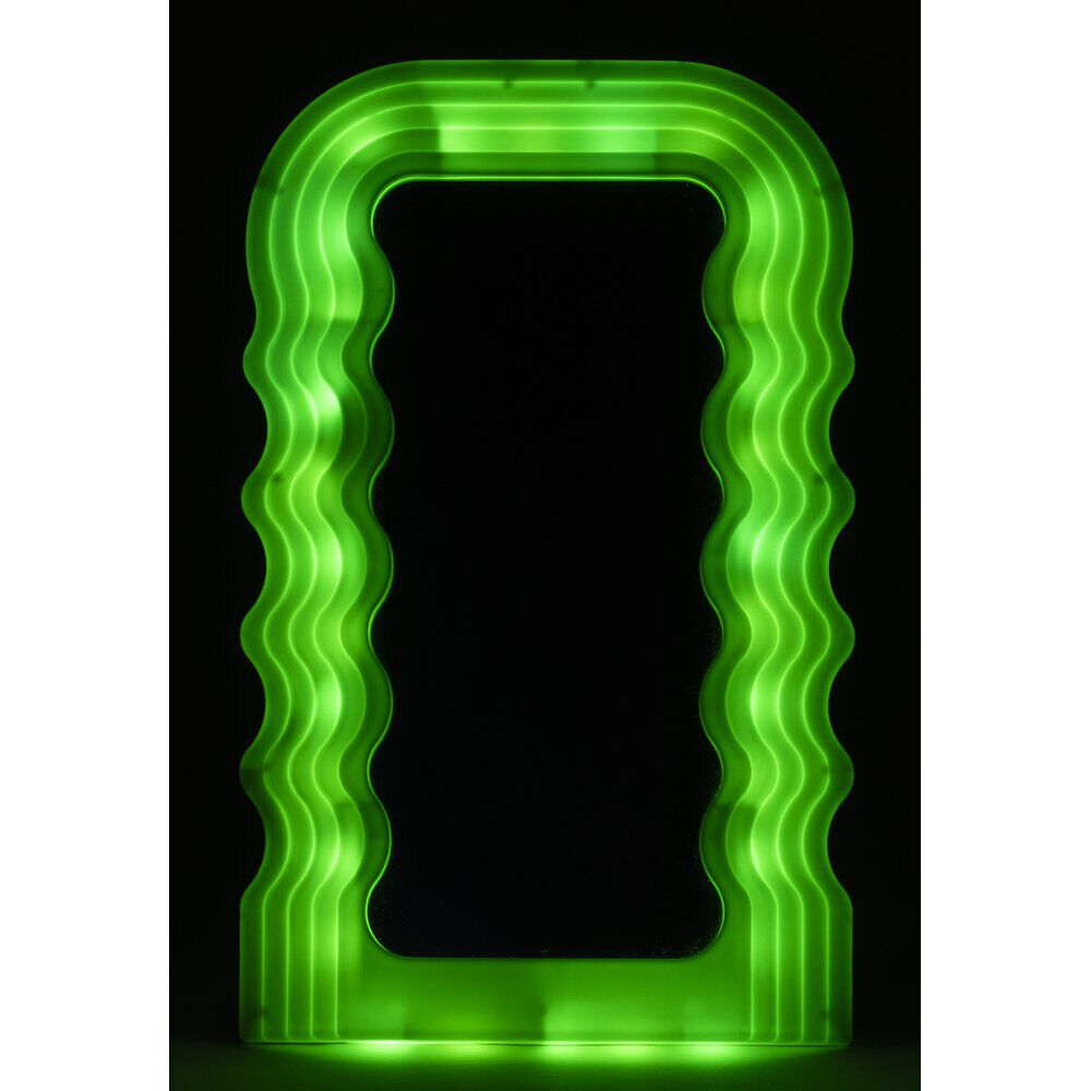 Miroir LED 4 couleurs bords ondulés avec télécommande