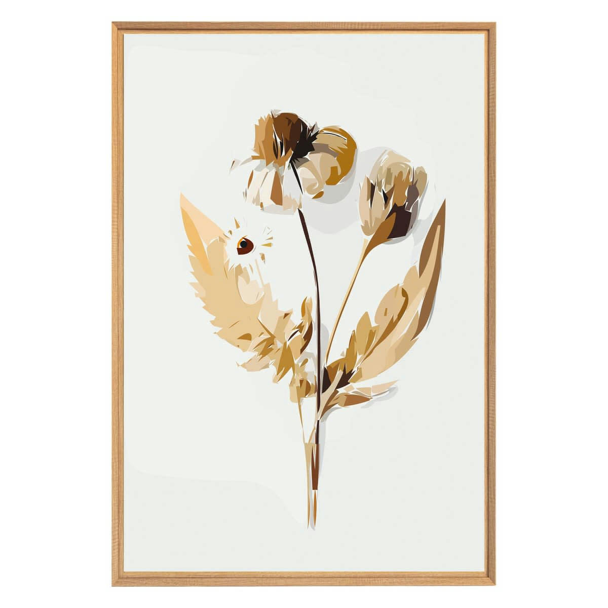 FLEUR - Tableau mural encadré illustration florale 65x97 cm