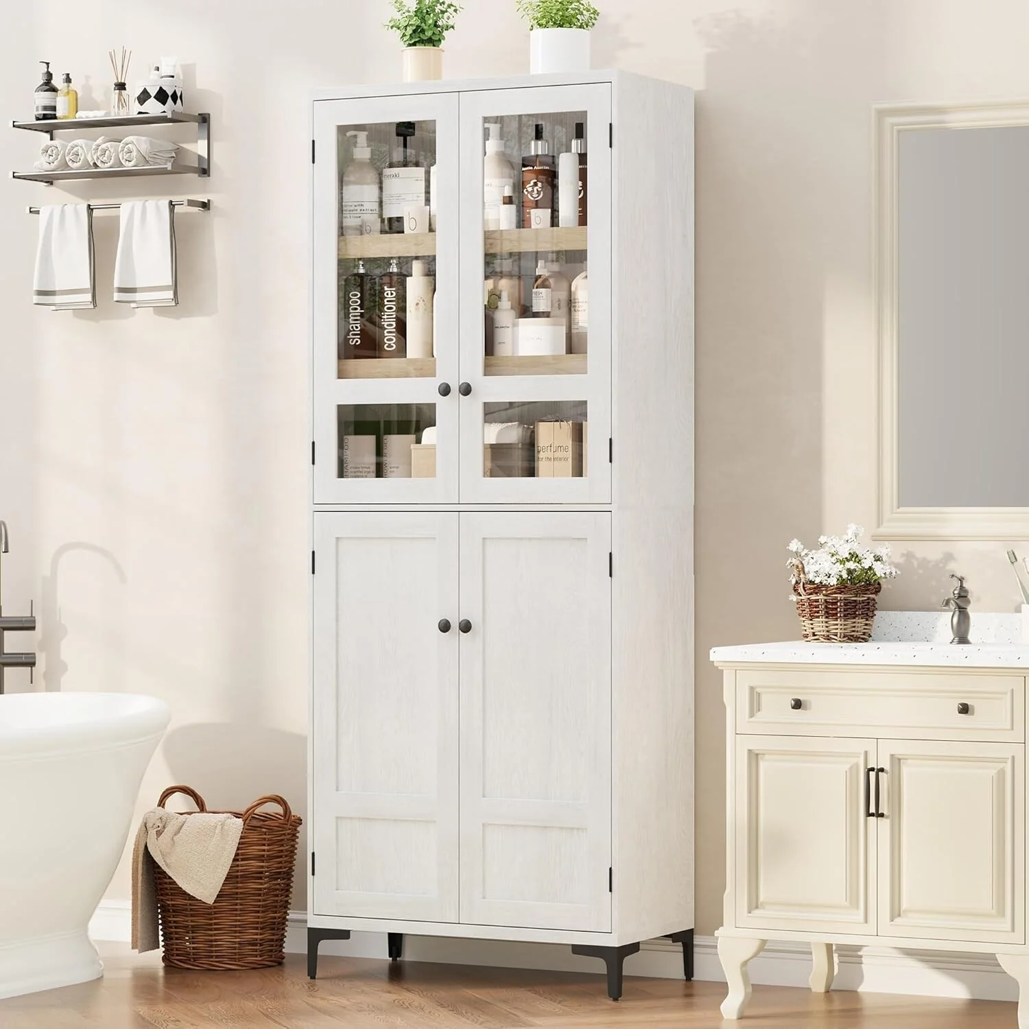 71 Inch Tall Storage Cabinet, 5 - Tier Kitchen Pantry Cabinet