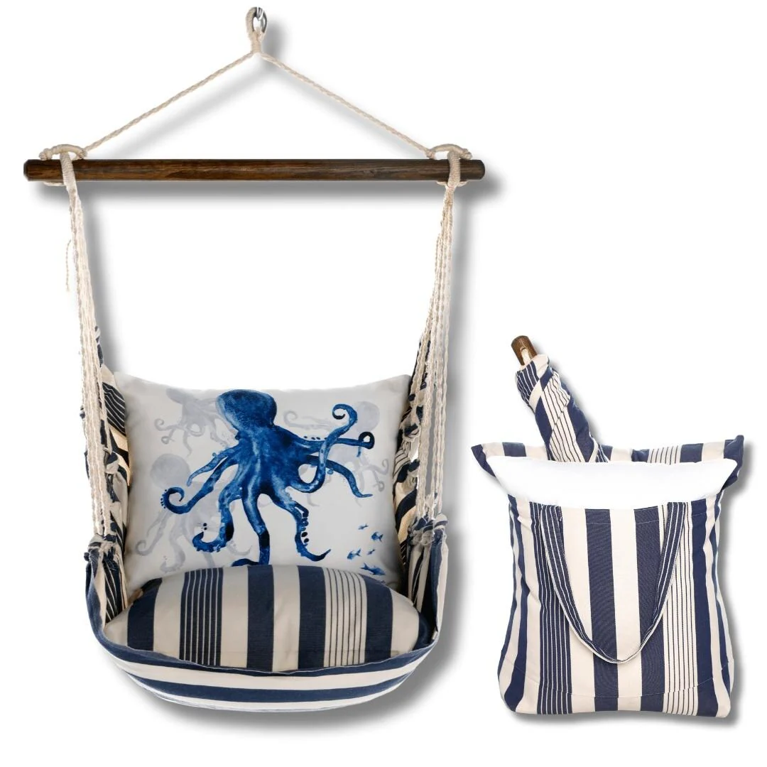 Magnolia Casual Swing Set 4 piece - Marina Stripe w/ Indigo Octopus