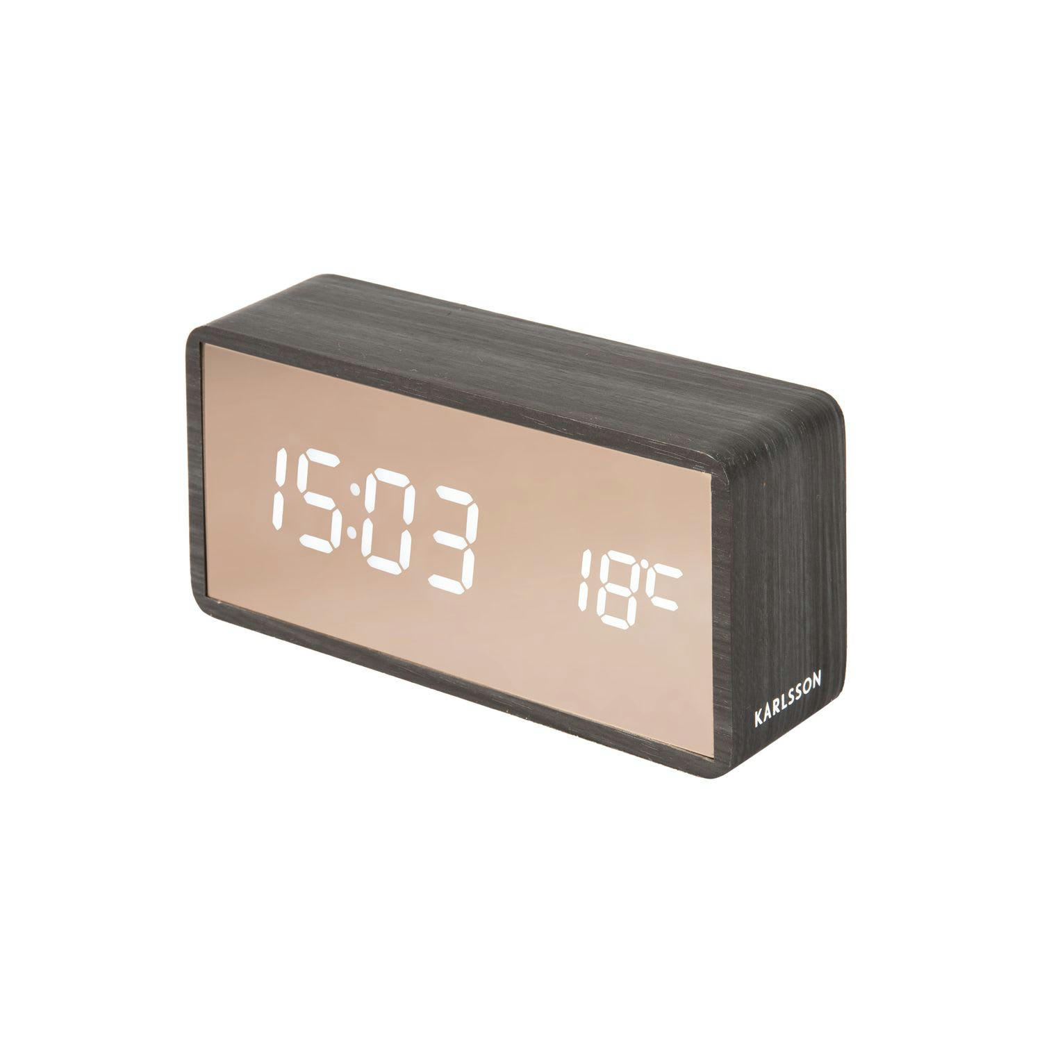 COPPER - Réveil mirror led noir