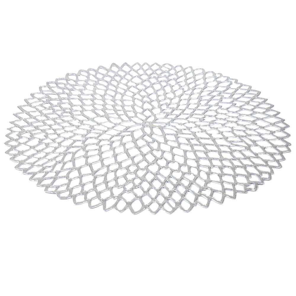 Set de table rond plastique doré ou argenté Ø38cm