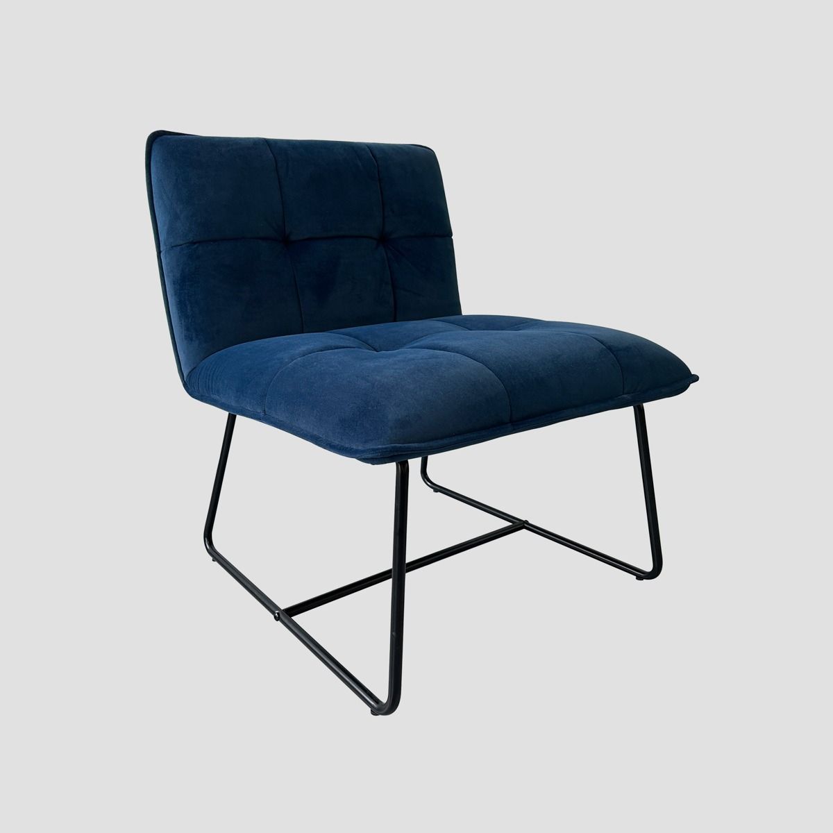 Fotel NELOX welurowy granatowy 63x69x73 cm