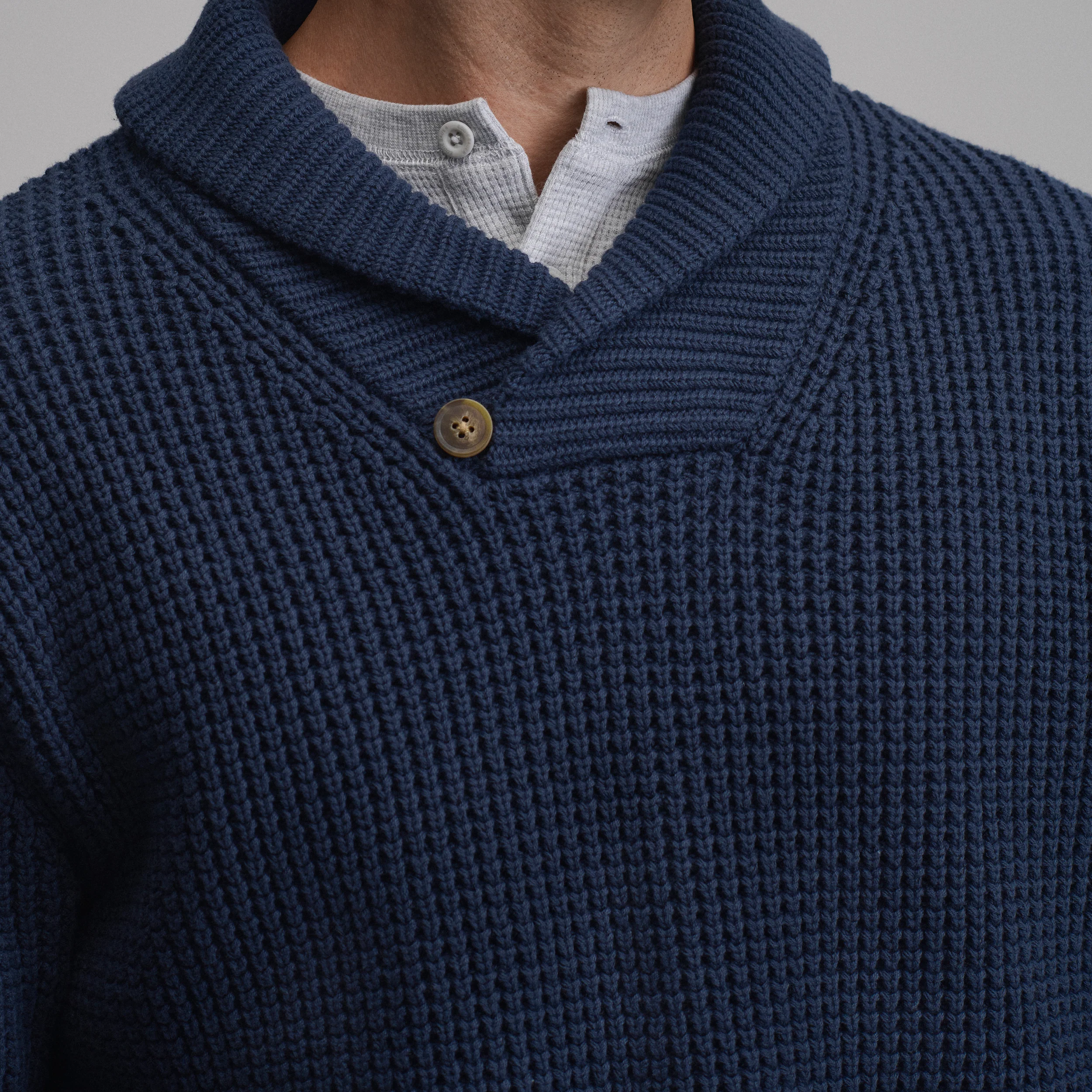 Men's Holiday Festive Shawl-Neck Sweater