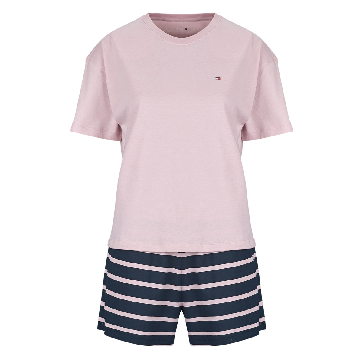 Tommy Hilfiger - SS PRT PJ SHORT SET (EXT. SIZES) - Pink / Marine
